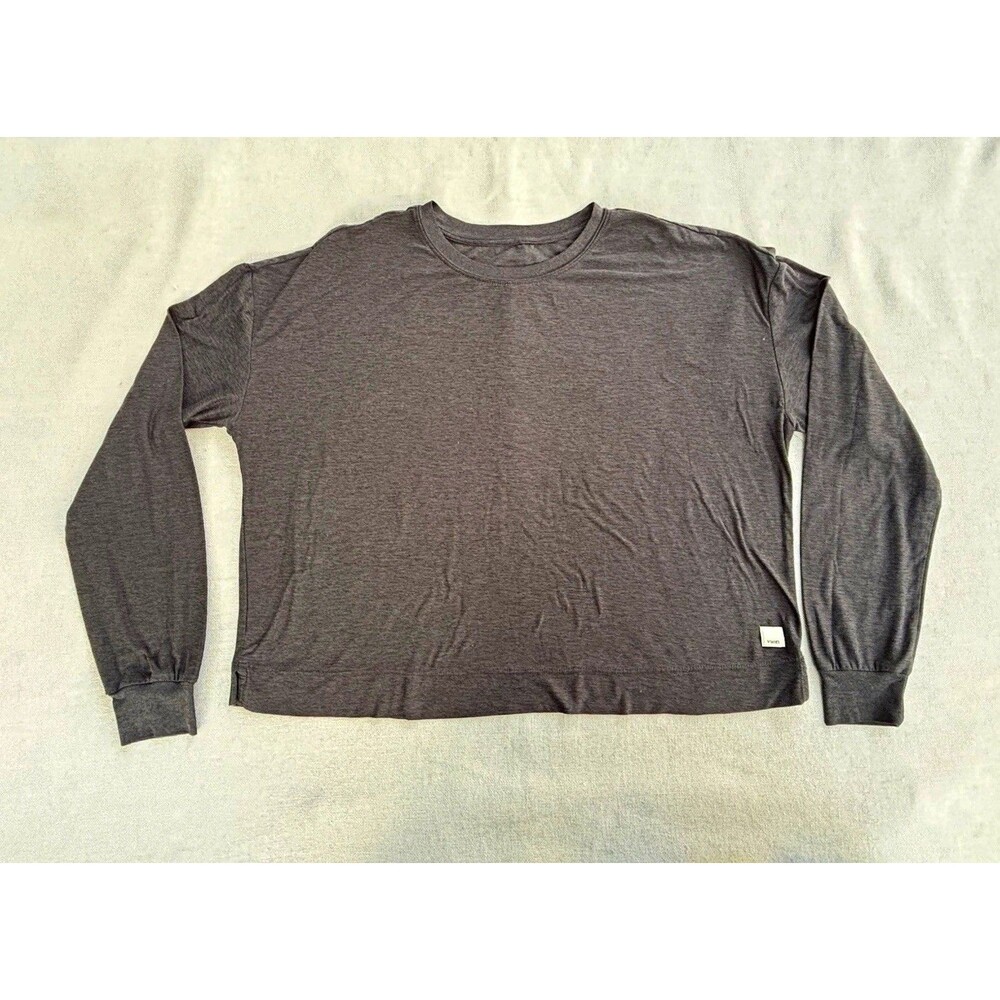 Vuori Gray Lightweight Long Sleeve Crew Neck Pullover T-Shirt